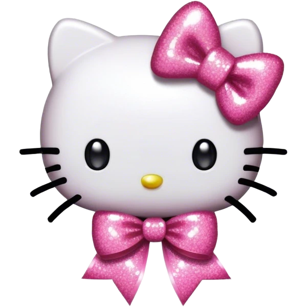 Glitter bow hello kitty emoji