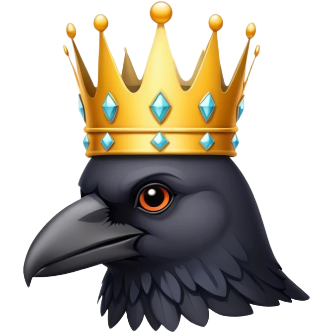Crow crown emoji