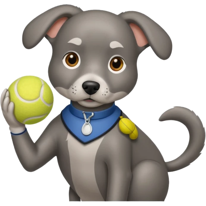 Weimar dog with tennis ball  emoji