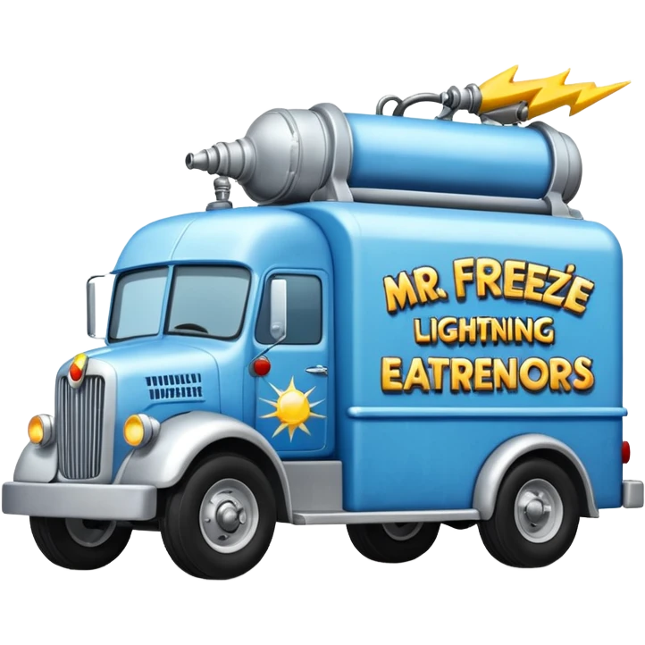  Mr. Freeze’s lightning Bug busters exterminators antique moving truck  emoji