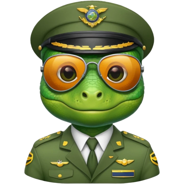 Lizard in pilot uniform with sunglasses.
















 emoji