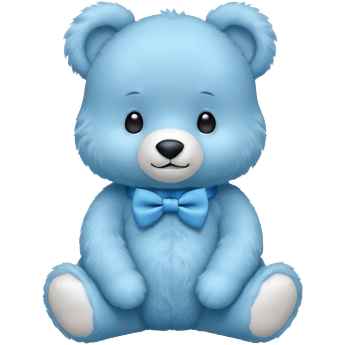 sweet same little blue bears with blue bow tie sitting emoji
