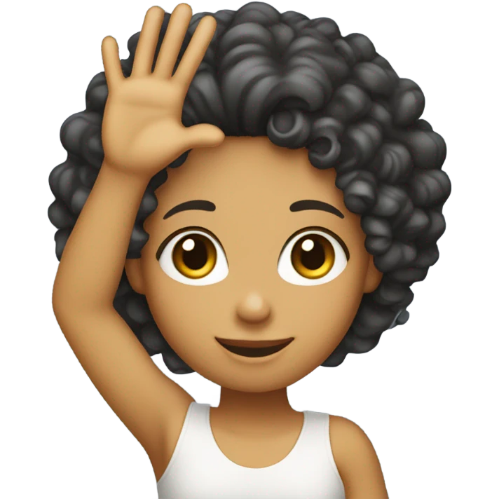 light skin curly hair girl holding up L  emoji