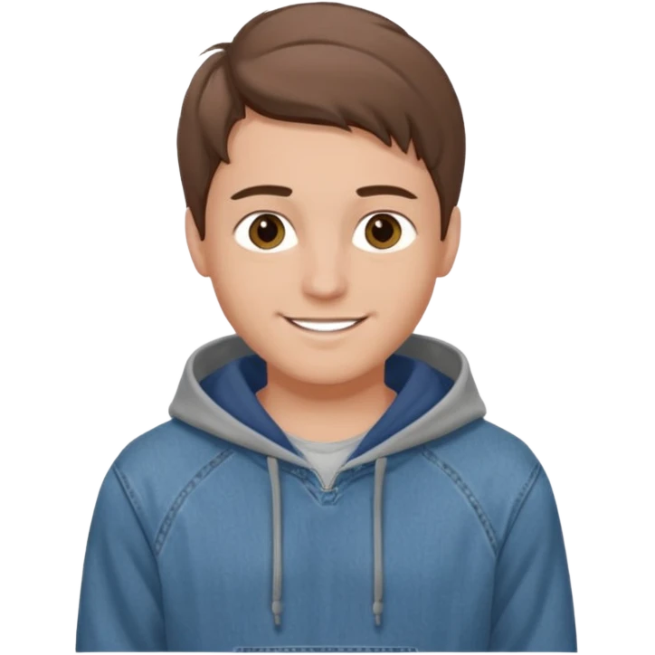 Kjekk gutt (lys i huden) som har pynta seg. Har på seg Jeans og grå hette genser og håret skal være  midtskill og fargen på håret er brunt. Litt øyevipper men ikke mye og litt mørke brun. Skal se HOT Å SEXY UT smile mer!!! emoji