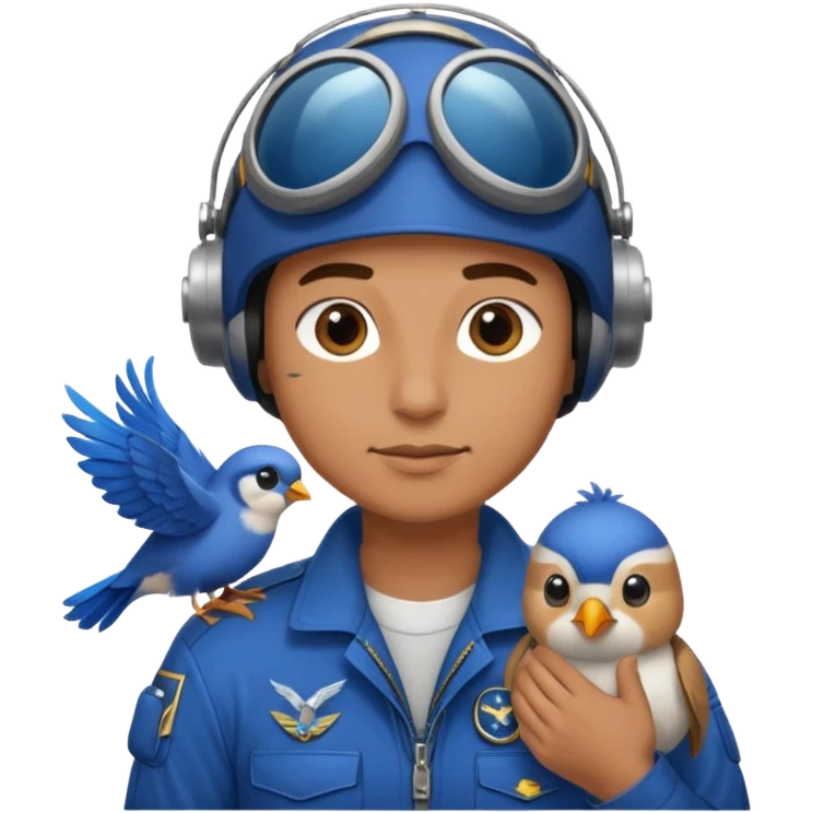 pilot with bird  emoji