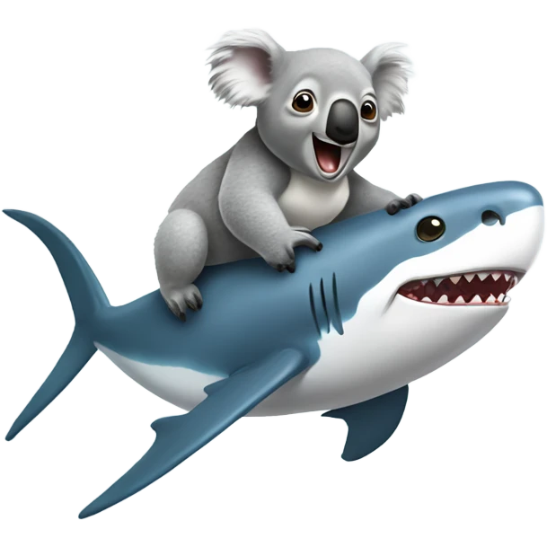 Koala riding a shark emoji