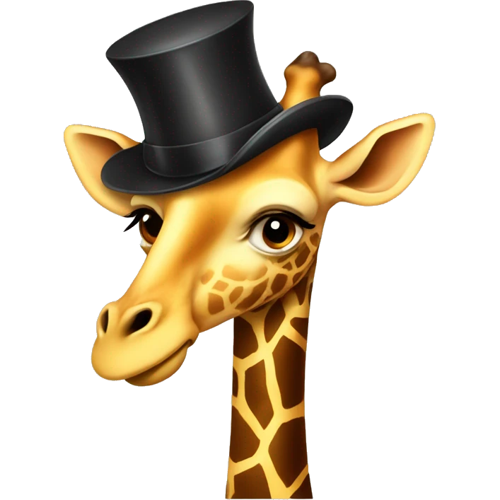 Giraffe with a tophat emoji