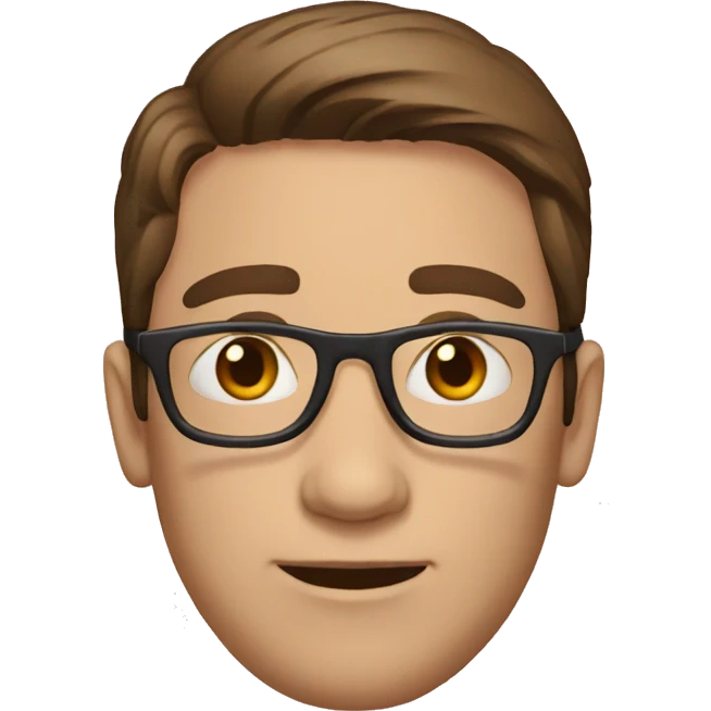 shortstraight brown hair, glasses late twenties man emoji