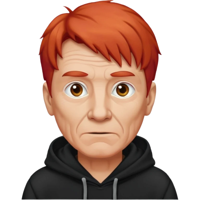 old manwith red hair and black hoodie emoji