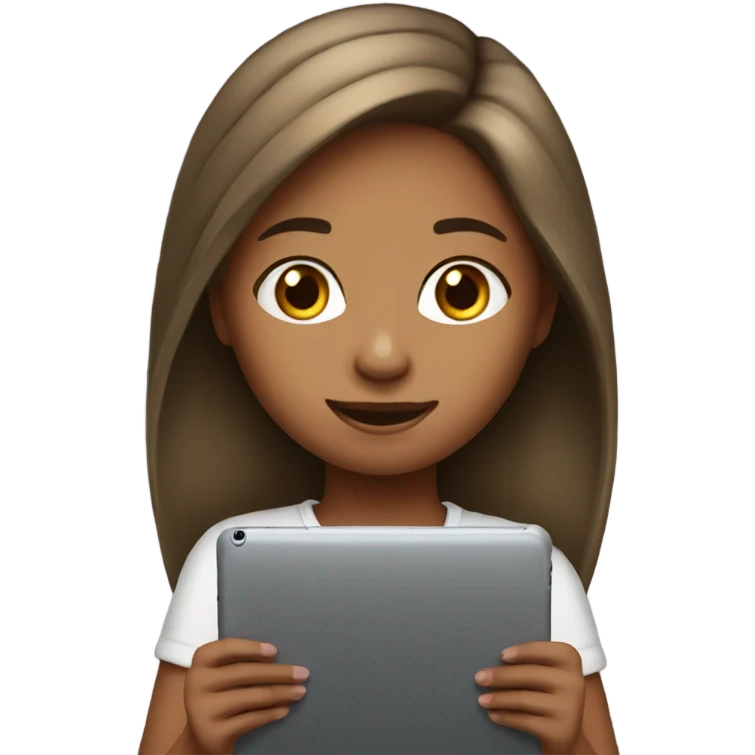 A girl playing on her ipad emoji