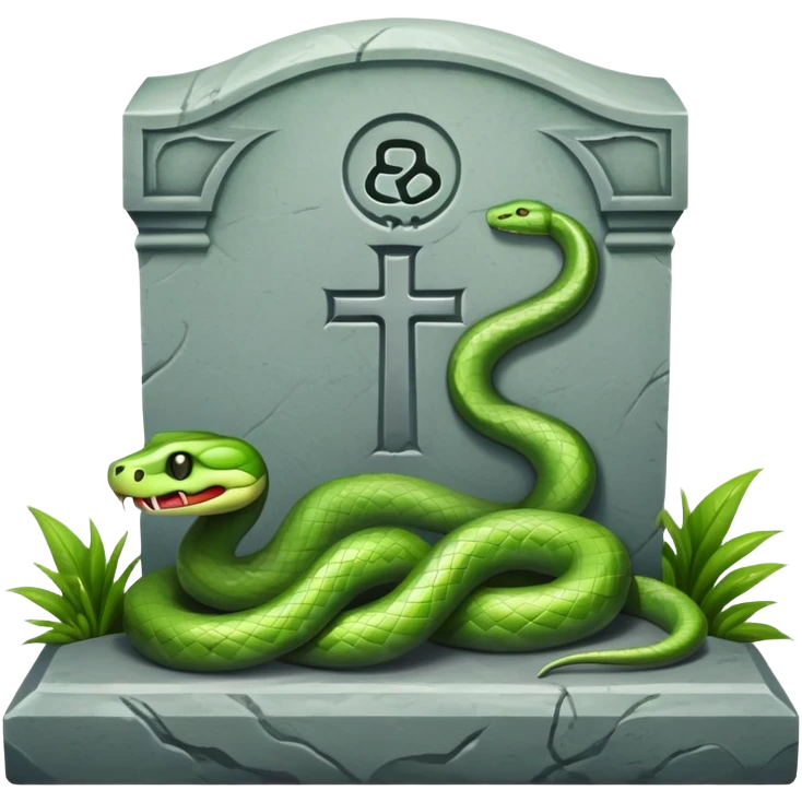 Snake in front of headstone  emoji