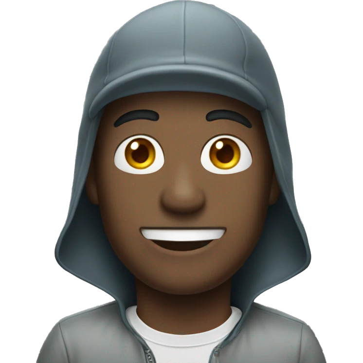 man wearing a shark hat emoji