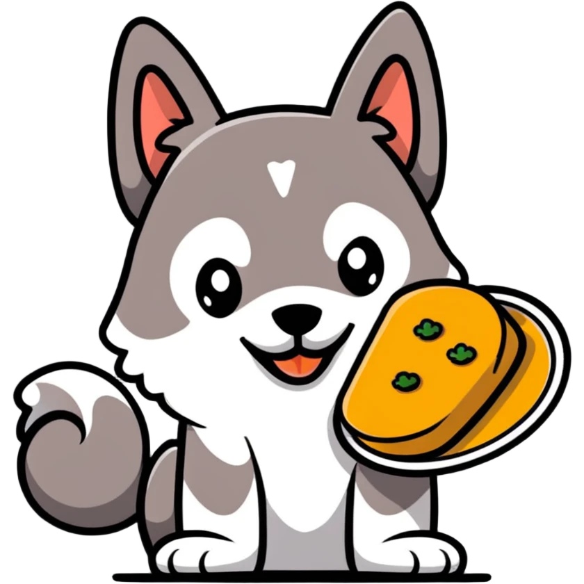 dog with a plate of food emoji