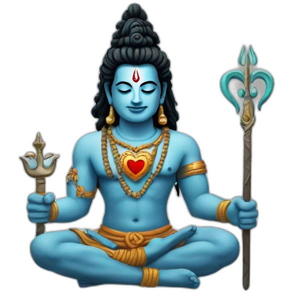 mahadev with heart and trisul   emoji