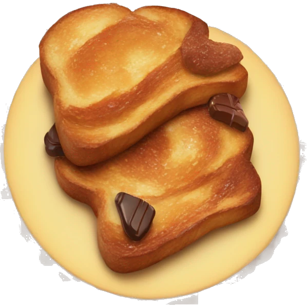 French toast, chocolate croissant  emoji