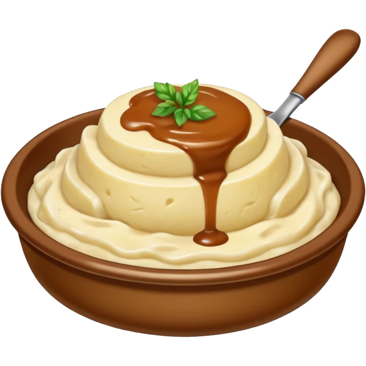 Mashed potatoes with gravy  emoji