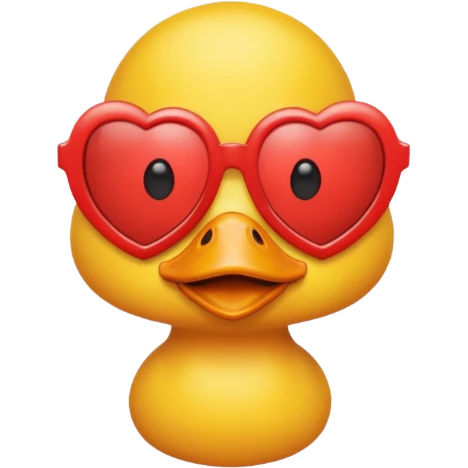 Make a frame emoji and inside it is a duck wearing red heart sunnies and the background is sky or anything blue emoji