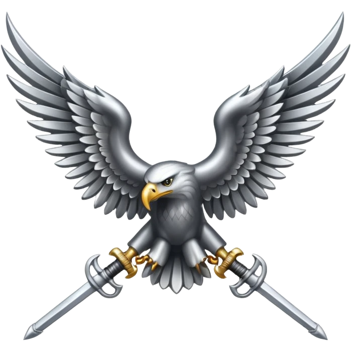Silver eagle with crossed sabers emoji