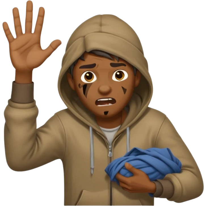 homeless guy mugging someone emoji