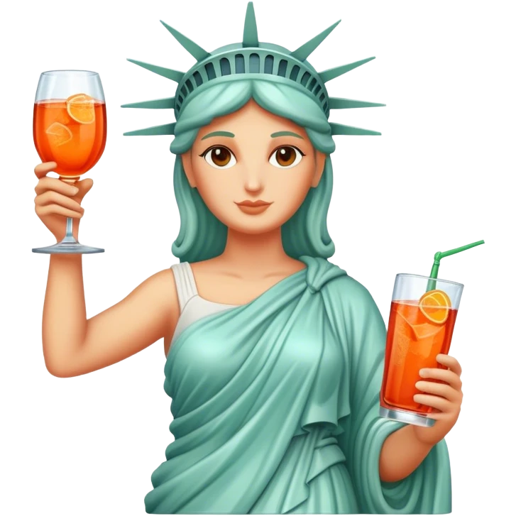 REPLACE THE TORCH OF THE STATUE OF LIBERTY FOR A GLASS OF APEROL SPRITZ emoji