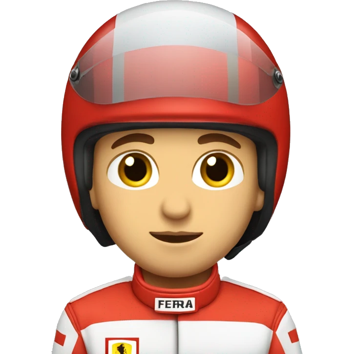 ferrari male racecar driver with closed helmet emoji