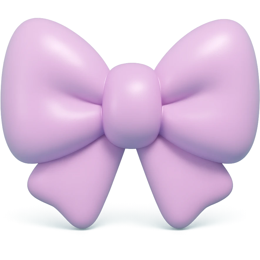 shiny lavender bow with smooth vinyl texture emoji