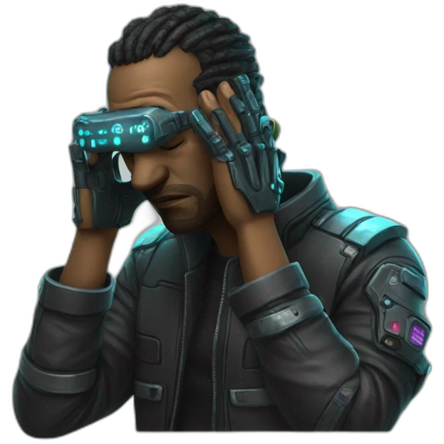 Cyberpunk facepalm emoji
