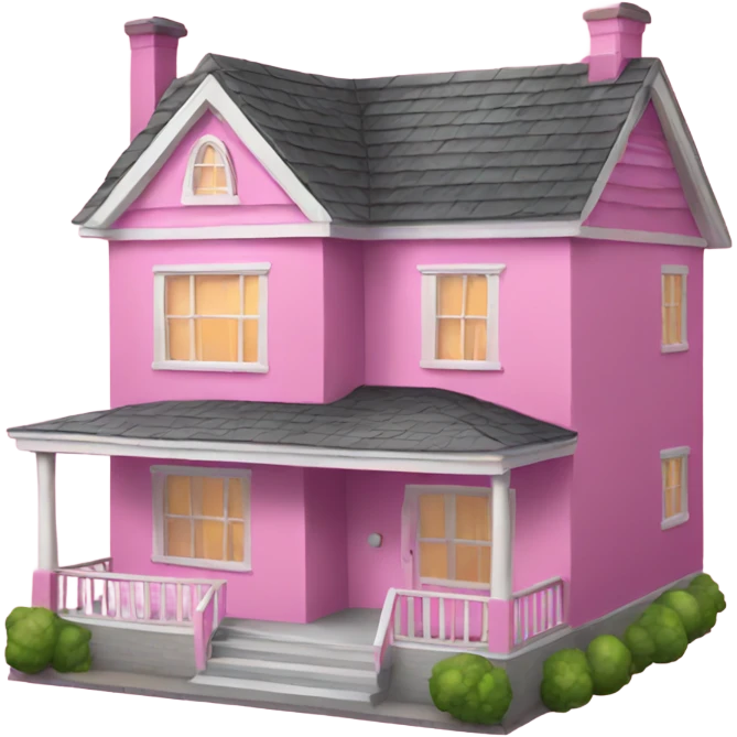 pink house emoji