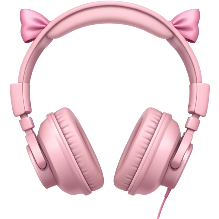Pink headphones whit pink bows emoji