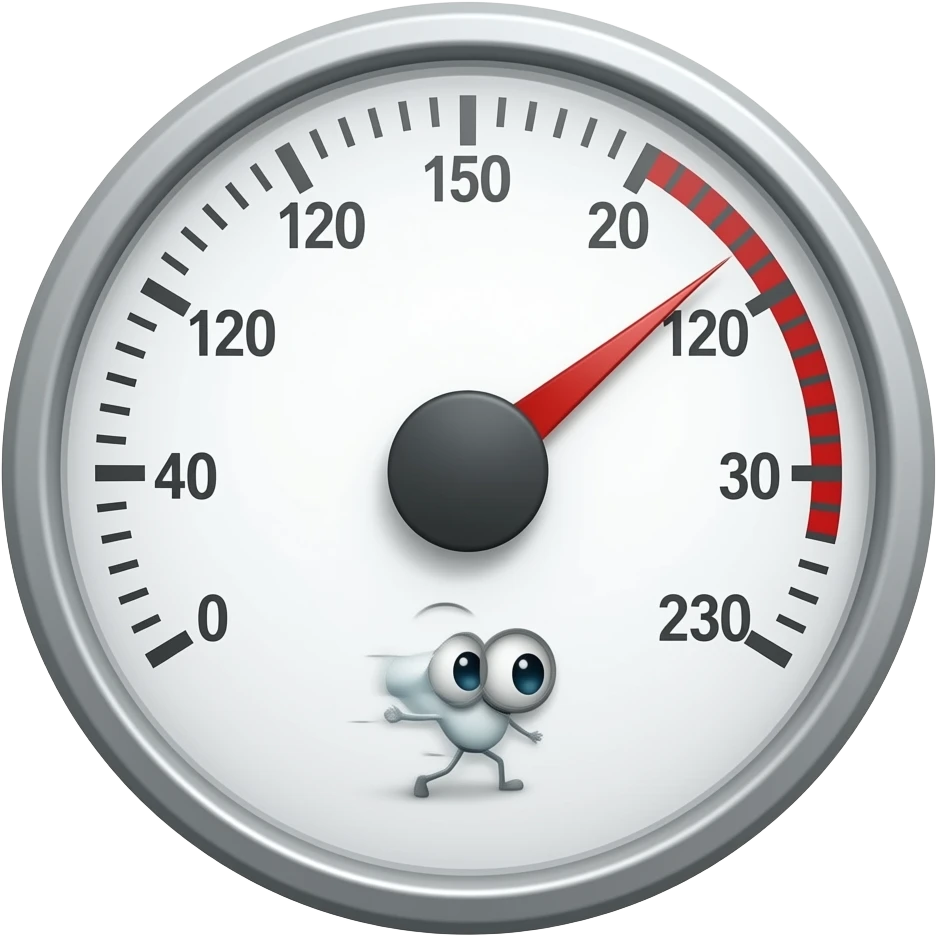 a small blob like character moving a needle on a gauge emoji