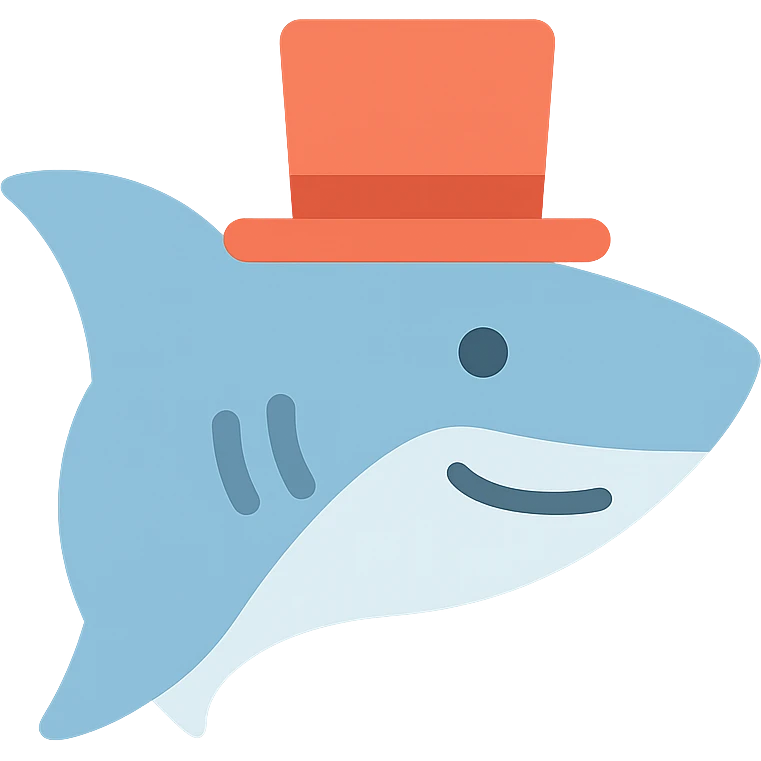 shark wearing a top hat emoji
