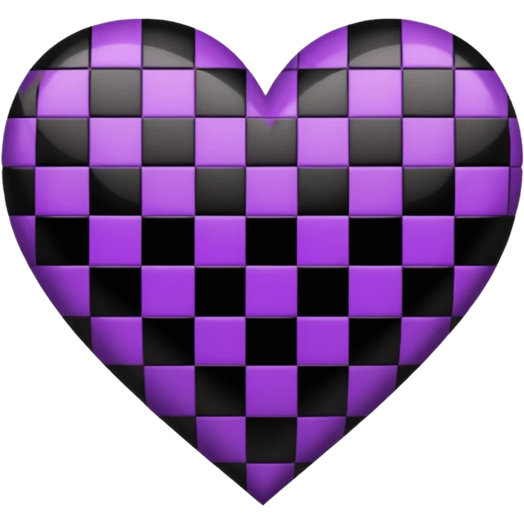 heart with black and purple plaid pattern emoji