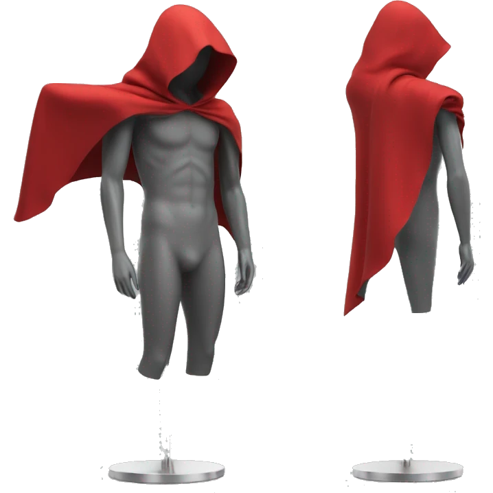 faceless mannequin flapping red cape emoji
