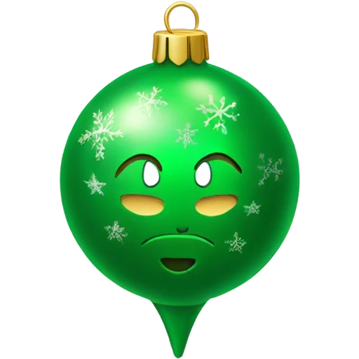 Green ornament with Christmas pin  emoji