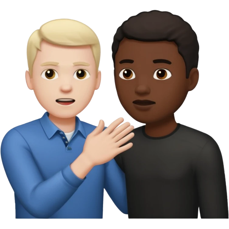 A white man slapping a black man emoji