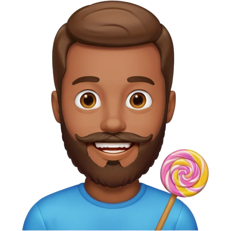 guy with beard made out of candy emoji