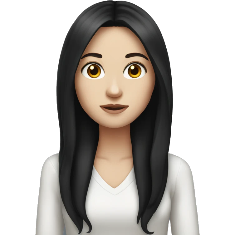 white girl with long black hair emoji