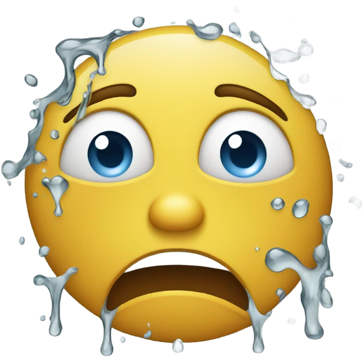 😖 with a puddle under it emoji