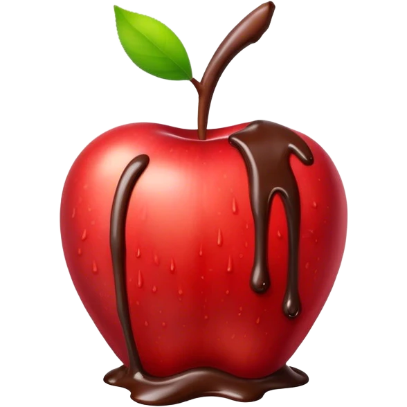 apple with chocolate drin emoji
