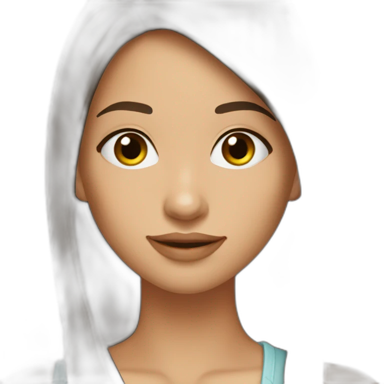 Fille brune cheveux longs lisse emoji