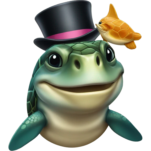 Chees tophat turtle dolphin emoji