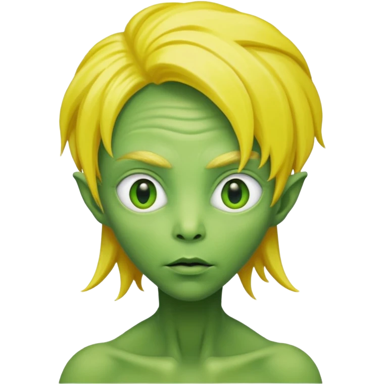 alien with yellow hair emoji