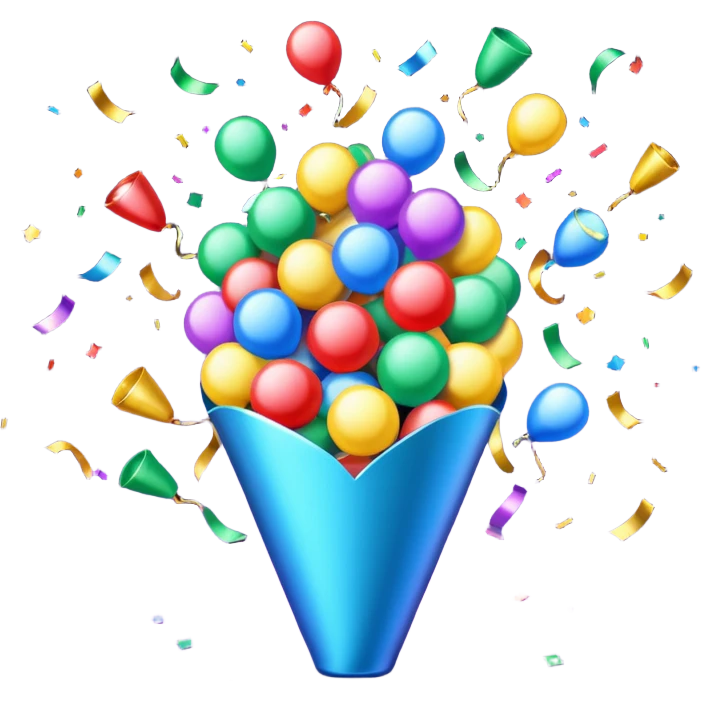 3D party popper icon emoji
