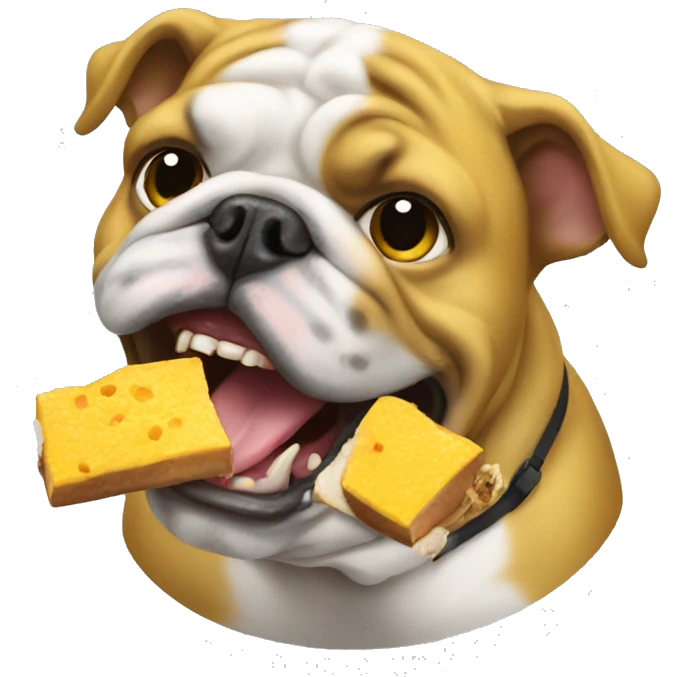 Bulldog eating yellow jacket emoji