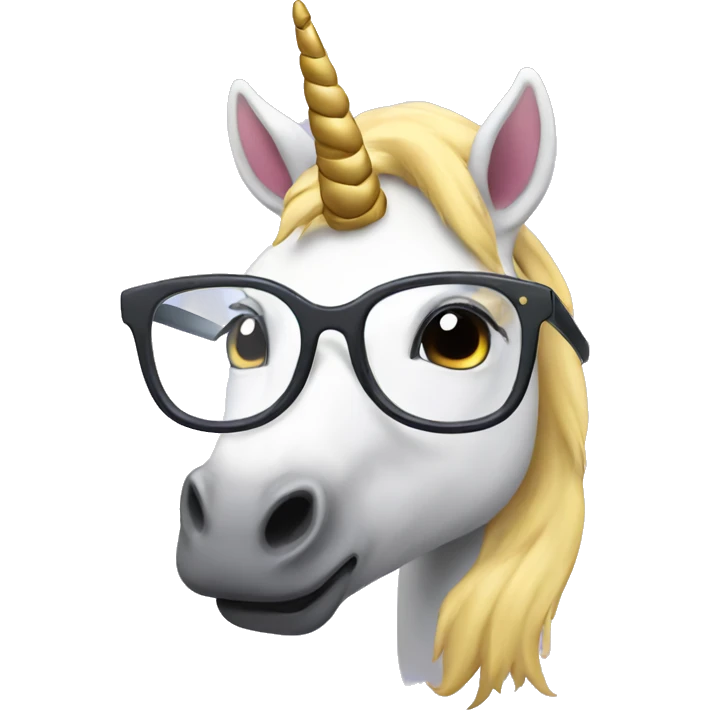 Unicorn with glasses emoji