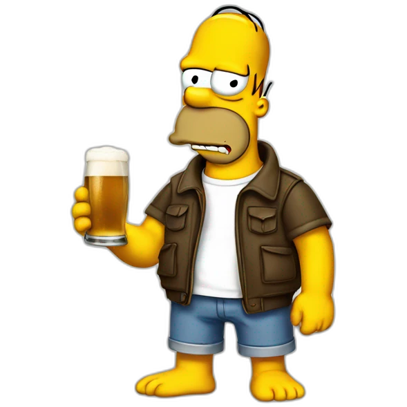 homer simpson, jacket, beer emoji