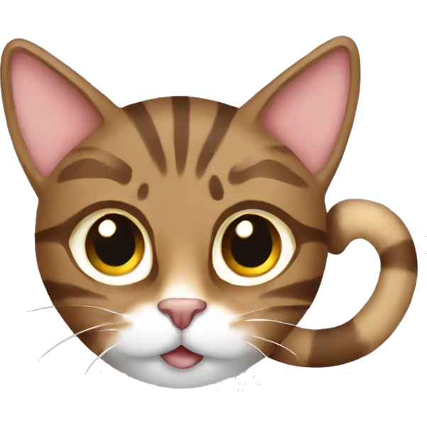  A brown tabby cat drinks coffee emoji