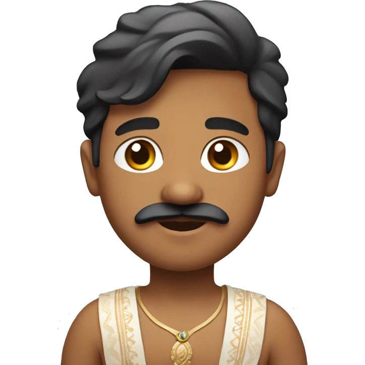 chubby handsome white indian boy with little beard and mustache  emoji