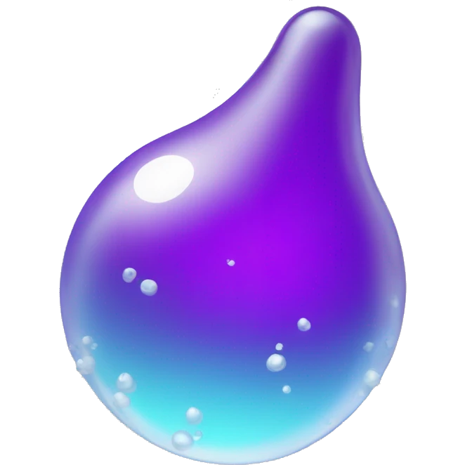 a droplet behind a molecule emoji