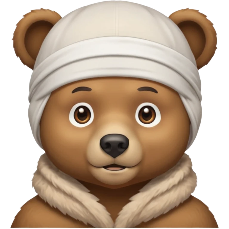 Сделай лицо медведя в белой дюраге emoji